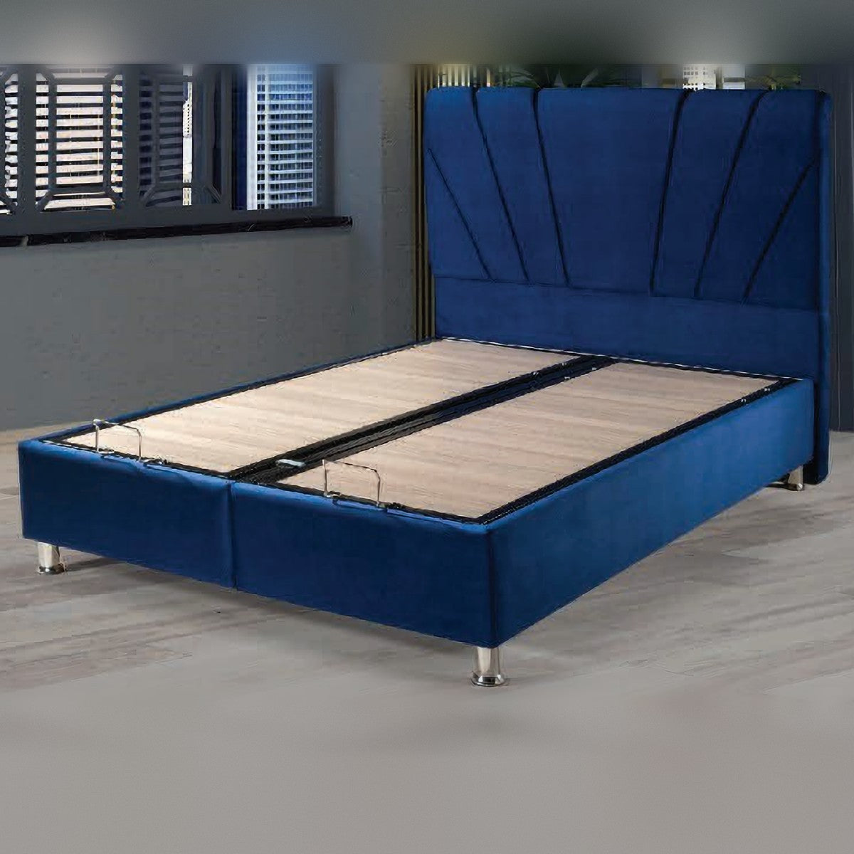 Copeland Ottoman Storage Bed in navy