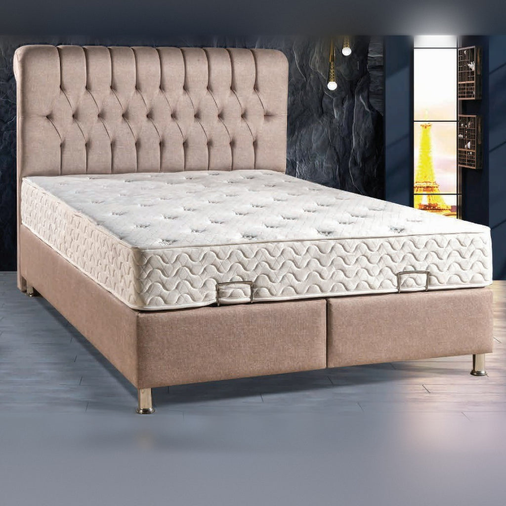 Warren Ottoman Storage Bed in biscuit
